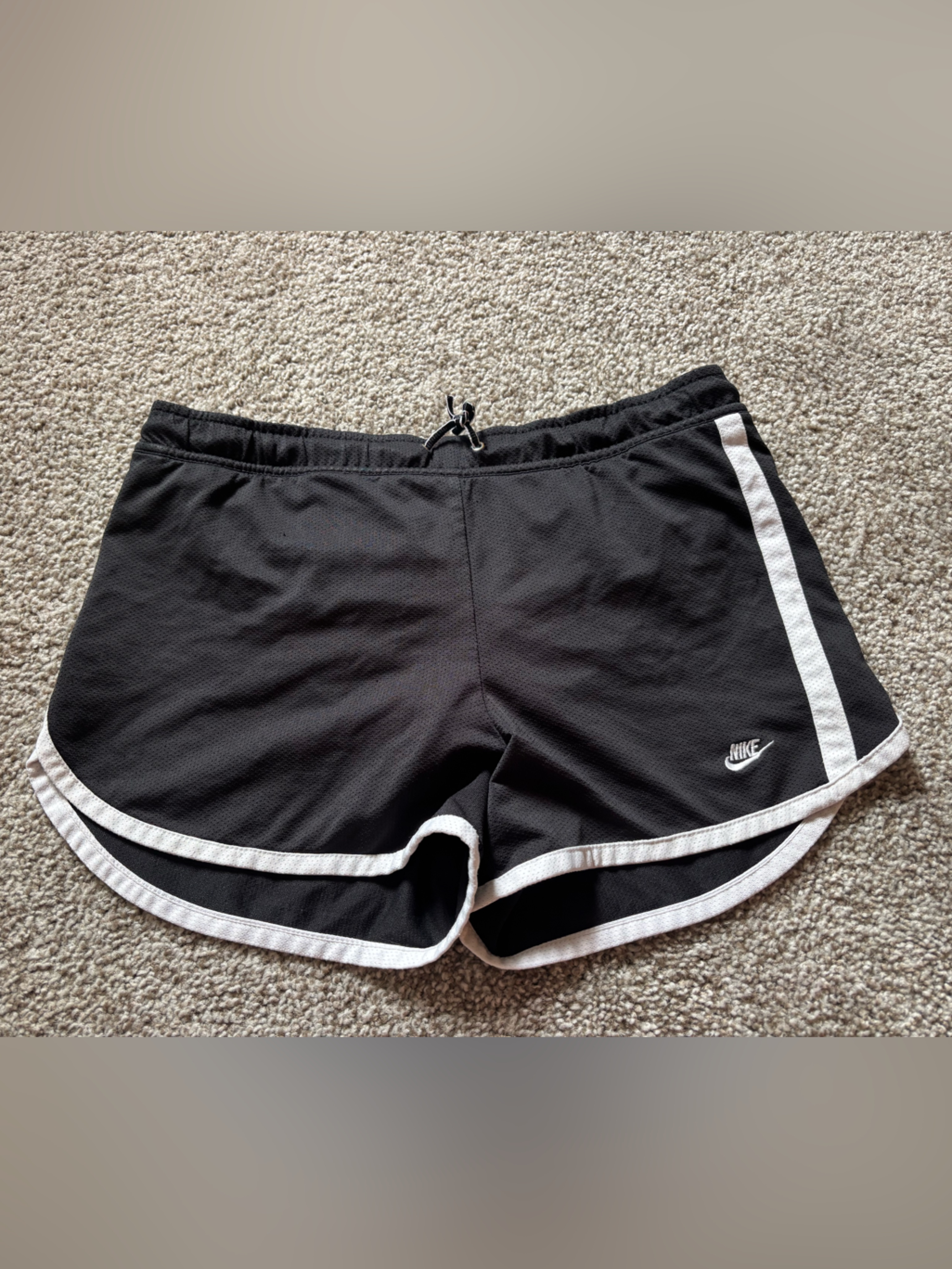 Nike Women’s Black Dry Fit Athletic Shorts With White Side Stripe